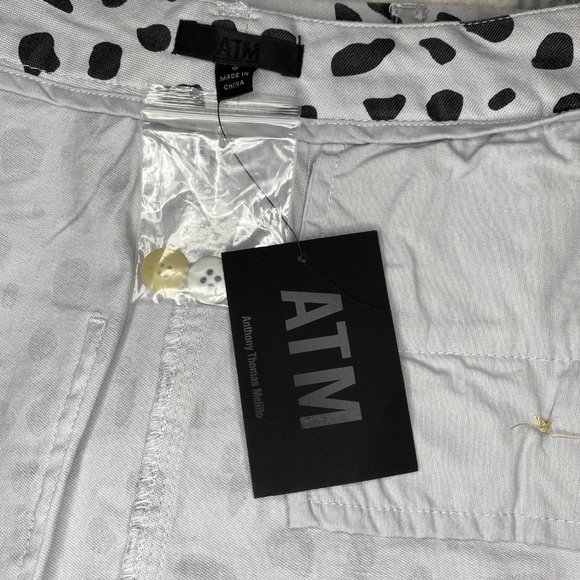 NWT ATM Animal Print Spotted Mini Carpenter Skirt Cotton Grey Black Spots 0 - Picture 10 of 13